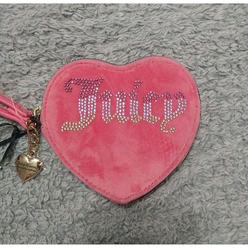 Juicy Rhinestone Heart Shape Wristlet Pink Nwt Y2K Bling